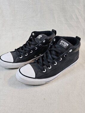 Converse Black and White Mid-Top Sneakers
